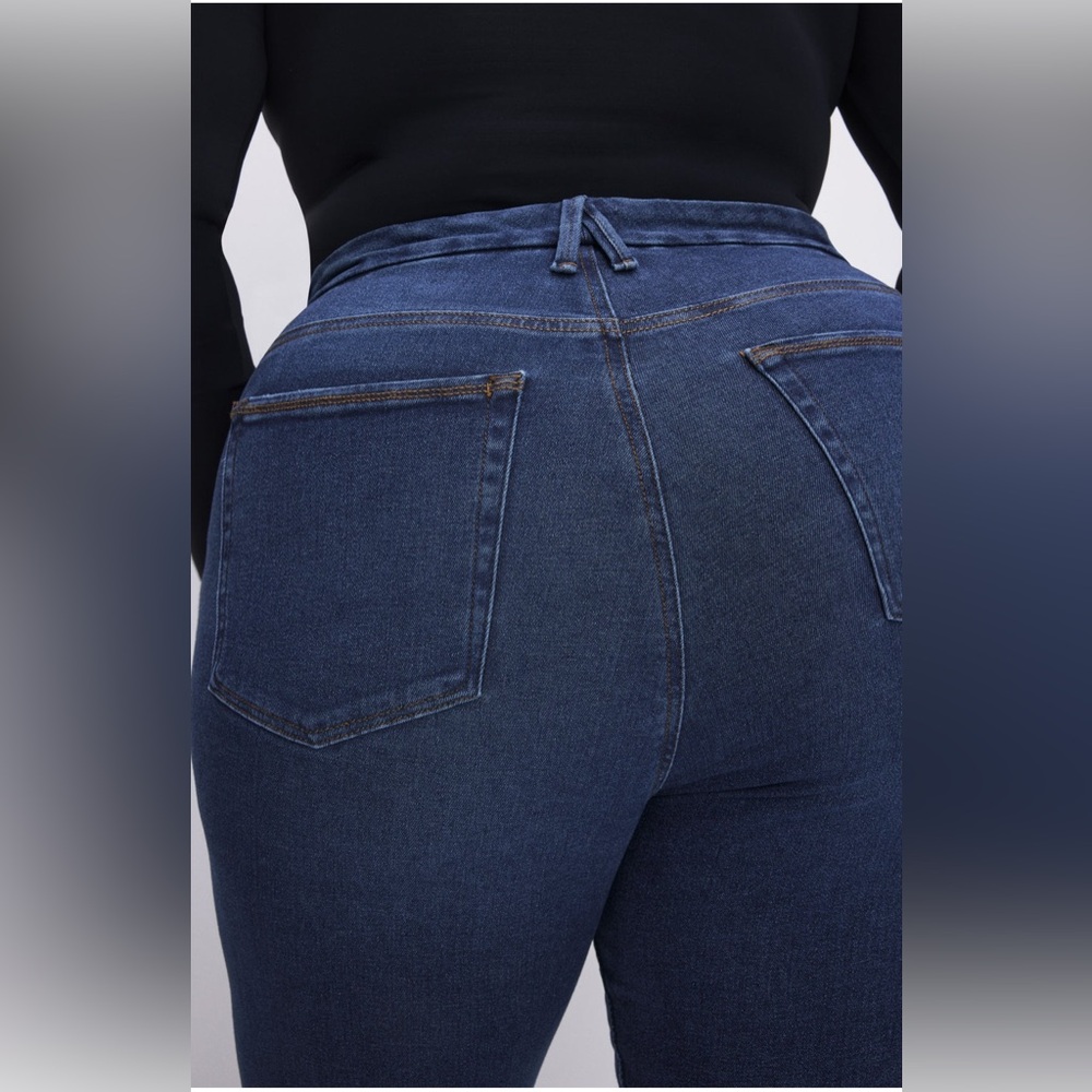 Good American Jeans Skinny Ankle Dark Wash Blue Stretch Denim size 18 - Picture 3 of 13
